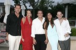 Jeff Goldstein, Anna Anissimova, Michael Sokoloff, Candice Levy, and Gerard Jeffrey at the  benefit for the NYU School of Medicine - Mental Illness Prevention Center hosted by Anna Anissimova at the Southampton residence of Denise Rich on August 14, 2004 at the Rich residence in Southampton, N.Y.<br>photo by Rob Rich copyright 2004 516-676-3939 robwayne1@aol.com