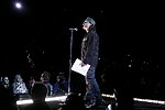 NEW YORK - MAY 8: Rock star Bono give a speech at the American Express &quotLive At The Battery&quot Concert during the 2004 Tribeca Film Festival May 8, 2004 in New York City. <br>  (Photo by Rob Rich/Getty Images) 