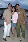 Dr. Howard Sobel, Elyse and David Slaine at the annual Hamptons Clambake at Flying Point Beach in Watermill on 7-11-04<br>photo by Rob Rich copyright 2004 516-676-3939 robwayne1@aol.com