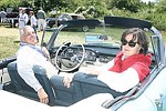 Kevin and Margaret Bodkin in their 1058 Caddy convertible on 6-13-04 at the Concourse D'elegance at Sayre Park in Bridgehampton, N.Y.<br>photo by Rob Rich copyright 2004<br>516-676-3939 robwayne1@aol.com