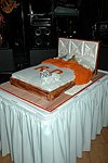 The wedding cake at a party to celebrate the August nuptials of comic Daniella Rich and real-estate maven Richard Kilstock  at Pier 60 in Manhattan on October 7, 2004. photo by Rob Rich copyright 2004. 516-676-3939 robwayne1@aol.com