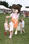 Dora the Explorer with the kids at the Albert Einstein College of Medicine's Family Day Carnival at the Villa Maria in Watermill on 8-15-04<br>  photo by Rob Rich copyright 2004 516-676-3939  robwayne1@aol.com
