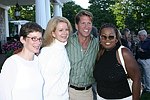 Nancy Mahon, Blaine Trump, Gregg Connors, and Star Jones at the God's Love We Deliver Mid Sumer Drinks party on 6-12-04 at the Southampton Estate of Don Burns and Gregg Connors  all photos by Rob Rich copyright 2004 516-676-3939