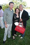 Steven Said, Melissa Cohn, and David Kirsch at the God's Love We Deliver Mid Sumer Drinks party on 6-12-04 at the Southampton Estate of Don Burns and Gregg Connors  all photos by Rob Rich copyright 2004 516-676-3939