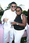 Al Reynolds and fiancee' Star Jones at the God's Love We Deliver Mid Sumer Drinks party on 6-12-04 at the Southampton Estate of Don Burns and Gregg Connors  all photos by Rob Rich copyright 2004 516-676-3939
