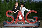 Jennifer Houser and Shiela Sculley at JLXBistro for the &quotSave the Sign&quot benefit in Sag Harbor on 6-17-04. photo by Rob Rich copyright 2004<br>516-676-3939 robwayne1@aol.com<br>112 12th. AVe, Sea Cliff, N.Y.11579