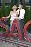 Barbara Siemer and Mayor Ed Deyermond at JLXBistro for the &quotSave the Sign&quot benefit in Sag Harbor on 6-17-04. photo by Rob Rich copyright 2004<br>516-676-3939 robwayne1@aol.com<br>112 12th. AVe, Sea Cliff, N.Y.11579
