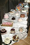 NEW YORK - JUNE 15: 80 cakes were baked at the 80th.birthday celebration of famed restaruanteur GEORGE LANG at Cafe des Artistes<br>in Manhattan on June 15, 2004.<br>photo by Rob Rich copyright 2004 516-676-3939