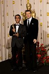 Academy Award�-winner Yojiro Takita (left) with presenter Liam Neeson backstage at the 81st Academy Awards� are presented live on the ABC Television network from The Kodak Theatre in Hollywood, CA, Sunday, February 22, 2009.
