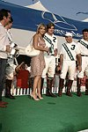 Jessica Alba with Del Walton at the Mercedes Benz Polo Challenge on July 17, 2004 in Bridgehampton, N.Y.  photo by Rob Rich copyright 2004<br>516-676-3939 robwayne1@aol.com