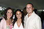 Rosanna Scotto, Jenna Ruggiero and Lou Ruggiero  at the Mercedes Benz Polo Challenge on 7-24-04 in Bridgehamton, N.Y.  photo by Rob Rich copyright 2004<br>516-676-3939  robwayne1@aol.com