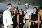 Paul Pogo, Olga Potapenkova, Marianna Matitchine, C. George, and Slavna Potapenkova at the Mercedes Benz Polo Challenge on 8-21-04.  <br>photo by Rob Rich copyright 2004 516-676-3939  robwayne1@aol.com