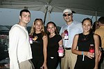 Paul Pogo, Olga Potapenkova, Marianna Matitchine, C. George, and Slavna Potapenkova at the Mercedes Benz Polo Challenge on 8-21-04.  <br>photo by Rob Rich copyright 2004 516-676-3939  robwayne1@aol.com
