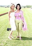 Amanda Hearst and Pamela Fiore  at the Mercedes Benz Polo Challenge on Bridgehamtpon, N.Y. on 8-7-04.<br>photo by Rob Rich copyright 2004<br>516-676-3939<br>robwayne1@aol.com