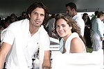Nacho Figueroa and Alejandara Ayala Rich  at the Mercedes Benz Polo Challenge on Bridgehamtpon, N.Y. on 8-7-04.<br>photo by Rob Rich copyright 2004<br>516-676-3939<br>robwayne1@aol.com