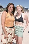 Fern Mallis and Melissa Gelman at the 'Riding Giants' beach party at the Watermill ocean front residence of Alex von Furstenberg on 7-3-04<br>photos by Rob Rich copyright 2004  516-676-3939