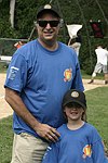 Stewart and Leah Lane at the Artist and Writer's Annual Softball game in Easthampton on 8-21-04.  photo by Rob Rich copyright 2004 516-676-3939  robwayne1@aol.com