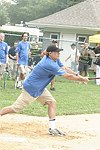 Stewart Lane at the Artist and Writer's Annual Softball game in Easthampton on 8-21-04.  photo by Rob Rich copyright 2004 516-676-3939  robwayne1@aol.com