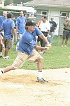 Stewart Lane at the Artist and Writer's Annual Softball game in Easthampton on 8-21-04.  photo by Rob Rich copyright 2004 516-676-3939  robwayne1@aol.com