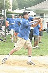 Stewart Lane at the Artist and Writer's Annual Softball game in Easthampton on 8-21-04.  photo by Rob Rich copyright 2004 516-676-3939  robwayne1@aol.com