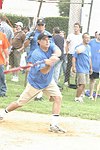 Stewart Lane at the Artist and Writer's Annual Softball game in Easthampton on 8-21-04.  photo by Rob Rich copyright 2004 516-676-3939  robwayne1@aol.com