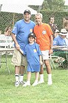 Stewart Lane, Leah Lane, and Roy Scheider at the Artist and Writer's Annual Softball game in Easthampton on 8-21-04.  photo by Rob Rich copyright 2004 516-676-3939  robwayne1@aol.com