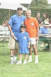 Stewart Lane, Leah Lane, and Roy Scheider at the Artist and Writer's Annual Softball game in Easthampton on 8-21-04.  photo by Rob Rich copyright 2004 516-676-3939  robwayne1@aol.com