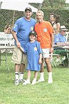 Stewart Lane, Leah Lane, and Roy Scheider at the Artist and Writer's Annual Softball game in Easthampton on 8-21-04.  photo by Rob Rich copyright 2004 516-676-3939  robwayne1@aol.com