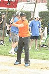 Gregg Bello at the Artist and Writer's Annual Softball game in Easthampton on 8-21-04.  photo by Rob Rich copyright 2004 516-676-3939  robwayne1@aol.com