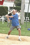 Mark Green at the Artist and Writer's Annual Softball game in Easthampton on 8-21-04.  photo by Rob Rich copyright 2004 516-676-3939  robwayne1@aol.com
