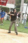 Steve Sands at the Artist and Writer's Annual Softball game in Easthampton on 8-21-04.  photo by Rob Rich copyright 2004 516-676-3939  robwayne1@aol.com