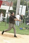 Steve Sands at the Artist and Writer's Annual Softball game in Easthampton on 8-21-04.  photo by Rob Rich copyright 2004 516-676-3939  robwayne1@aol.com