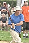 Mort Zuckerman at the Artist and Writer's Annual Softball game in Easthampton on 8-21-04.  photo by Rob Rich copyright 2004 516-676-3939  robwayne1@aol.com