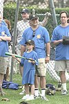Leah and Stewart Lane at the Artist and Writer's Annual Softball game in Easthampton on 8-21-04.  photo by Rob Rich copyright 2004 516-676-3939  robwayne1@aol.com