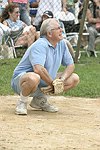 Carl Bernstein at the Artist and Writer's Annual Softball game in Easthampton on 8-21-04.  photo by Rob Rich copyright 2004 516-676-3939  robwayne1@aol.com