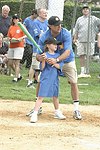 Leah and Stewart Lane at the Artist and Writer's Annual Softball game in Easthampton on 8-21-04.  photo by Rob Rich copyright 2004 516-676-3939  robwayne1@aol.com