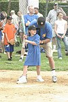 Leah and Stewart Lane at the Artist and Writer's Annual Softball game in Easthampton on 8-21-04.  photo by Rob Rich copyright 2004 516-676-3939  robwayne1@aol.com