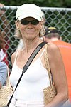Brenda Seimer at the Artist and Writer's Annual Softball game in Easthampton on 8-21-04.  photo by Rob Rich copyright 2004 516-676-3939  robwayne1@aol.com