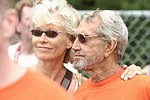 Brenda Seimer  and husband Roy Scheider at the Artist and Writer's Annual Softball game in Easthampton on 8-21-04.  photo by Rob Rich copyright 2004 516-676-3939  robwayne1@aol.com