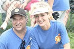 Stewart Lane and Ann Liguori  at the Artist and Writer's Annual Softball game in Easthampton on 8-21-04.  photo by Rob Rich copyright 2004 516-676-3939  robwayne1@aol.com